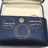 Vojefen 18 K Pure Gold Earring Hoops Kobiety oryginalny błyszczący wzór okrągły duże kolczyki urok w okręgu do uszu biżuterię 240227