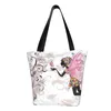 Shopping Bags Flower Fairy Butterfly Girl Grocery Tote Bag Women Custom Canvas Shoulder Shopper Large Capacity Handbags