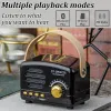 Haut-parleurs Rétro Mini Radio FM Récepteur FM Classique Haut-Parleur Bluetooth Vintage Basse Lourde Caisson de Basses Lecteur TF Radios Rechargeables pour Cadeau