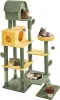 Scratchers Cactus Cat Tree, 68.5in H OasisThemed Tower for Indoor s, Extra Large Condo Play House with FlowerShaped