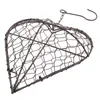 Decorative Flowers Strawberry Decor Heart Shape Hanging Basket Metal Frame Pot Iron Wire Wreath Wrought