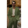 Suits Latest Linen Men Suits Blazer Pants Designs Slim Fit Peak Lapel 2 Pieces Best Men Wedding Tuxedos Groom Wear Costume Homme