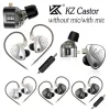 Koptelefoon KZ Castor Bekabelde oortelefoon Dynamische ruisonderdrukkende oortelefoon 3,5 mm plug Stereo oordopjes Schuimoordopjes met microfoon voor podium