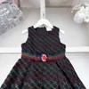 Fashion girl dresses Princess dress summer baby skirt Size 110-160 CM kids designer clothes waist Gemstone decoration child frock 24Feb20