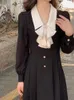 Abiti Casual Y2k abito da festa corto donna manica lunga dolce elegante signora da ufficio Mini un pezzo moda coreana 2024 autunno