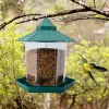 Fütterung hängende Wildvogel -Feeder wasserdichte Pavillon Outdoor -Behälter mit Hänge Seil Fütterung Haus Typ Vogelfutterleiter Aves Dekor