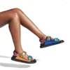 Sandals Kurt Geiger Femmes 2024 Été Pantoufles de mode polyvalente épais semets plats à fond plat Slipper doux