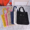 Tote Bag Designer bag Straw bag beach bag Fashion Mesh Hollow Woven for Summer Straw bag Black apricot summer woven bag Vacation bag Large capacity shopping bag