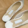 Pantofole con strass firmate Sandali in rete di cristallo Pantofole a punta firmate da donna Pantofole con tacco per festa di nozze alla moda bianco rosa argento