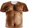 3d Print T Shirt For Men Animal Naked Hairy Man Nude Skin Chest Muscle Funny Tshirt Fake Shirts Stranger Things9127774