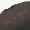 24SS USA İsa Ölü Vintage Baskı Tee Yıkanmış Erkekler T Shirt İlkbahar Yaz Kadınları Büyük Sokak Kaykay Gündelik Pamuk Tshirt 0302