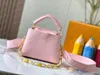 10A Luxurys designerväska kvinnor capucines bb väska äkta läder crossbody väskor shoppingväska axelväskor handväskor plånböcker tygväska ryggsäck mini rosa färg