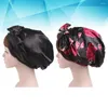 BERETS 2 PCS Blommorna Miss Curly Hair Toppers Kvinnor Silk Bonnet Sleep Cap Chemoterapi