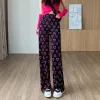 Pantaloni harajuku y2k pantaloni rosa a cuore pantaloni dolci pantaloni estetici vintage pantaloni tasche joggers outfit donne nuove streetwear