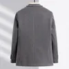 Herrdräkter 2024 Spring Men Blazer Gray Beige Elegant Sheep Wool kostym Jacka Manlig enkel stil plagg smart casual klädsel ootd look