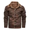 Moda masculina velo casacos quentes fino ajuste jaquetas homens inverno bomber couro e pele integrado e coats4xl 240229