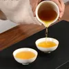 Juegos de té Tradiciones chinas Juego de té Gai Wan Cerámica Tetera de porcelana Gaiwan para viajar Hervidor hermoso y fácil