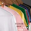 Homens camisetas 230g algodão de manga curta t-shirt homens e mulheres sólido branco mens camisa em branco chaopai ins