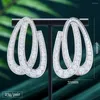 Kolczyki Dangle Soramoore Luksus Big For Women Wedding Party CZ Dubai Bridal Boucle D'Oreille Trendy Jewelry Gift