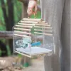 Ninhos de acrílico pequenas gaiolas de pássaros budgie parque luxo gaiolas de pássaros transportadora birdhouse ao ar livre vogelhuisjes para buiten produtos para animais de estimação wz50bc