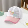 Casquettes de Baseball Chapeaux d'été brodés pour Enfants Pleine Maille Respirant réglable Casquette de Baseball pour garçons Chapeau de Soleil pour Filles bébé Dessin animé Mignon