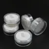 6st 20g Löst pulverpuffburk Refillerbar kruka med sifter Grid lock kosmetisk behållare PS Clear Plastic Empty Cream Jar Packaging 240229