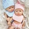 6 -calowa pełna silikonowa mini odrana dziewczyna Bebe Ręcznie robione miękkie bebe Reborn Doll Palm Love