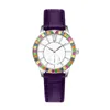 Bestselling Styles Luxury Stylish Colorful Rainbow Stone Bezel Moissanite Diamond Rhinestone Quartz Watches Ladies Women