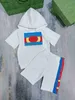 New baby designer tracksuits Hooded child Short sleeved suit kids Size 73-110 CM Colored logo kids t shirt and shorts 24Feb20