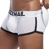 JOCKMAIL Brand Mens Boxers Underwear Sexy pad Front + Back Magic buttocks Double Removable Push Up Cup JM436