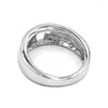 Cluster Rings Wholesale Hollow Cross Ring Stainless Steel High Polish Quality Silver Color Biker Women Girls SWR0836