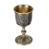 Muggar European Style Metal Wine Cup Vintage Gravering Flower Goblet Drink för Party Wedding Graduation Anniversary