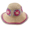 Berets Unisex Crochet Bucket Hat Ladies Outdoor Sports Fisherman Cap For Women Casual Dropship