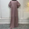 Etniska kläder 2024 Chiffon Abaya mode muslimska kvinnor avslappnad lång maxi klänning kalkon arabisk kaftan islam eid party klänning dubai ramadan