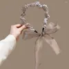 Saç klipsleri basit zarif inci yaz Kore tarzı saç bandı çiçek şerit bant stil aksesuar kadın örgülü kasnağı