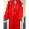 Aangepast formaat Plus Size 6XL Rood Blauw Roze Vrouwen PU Kunstleer jas Sexy wetlook Lange PVC Lange Jas 240228