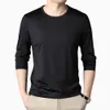 Homens roupa interior térmica topos fino ajuste manga longa camiseta undershirt sólido solto blusa treino muscular topo casual outono wear 240226