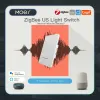Умный выключатель освещения MOES Tuya ZigBee, США, кнопочный настенный выключатель, работает с нейтральным проводом Alexa Google Home/нейтральный провод не требуется