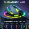 الفئران الفئران الفئران على ماوس الألعاب السلكية مع ضوء RGB 6400 نقطة في البوصة 7 أزرار قابلة للبرمجة الفئران التصميم المريح لحساب الكمبيوتر