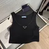 Gilet estivo da donna con logo ricamato, gilet corto, ombelico, esposto, gilet sportivo elastico, tre taglie corte, medie e lunghe, da donna SML