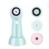 Scrubbers 3 In 1 Electric Facial Cleansing Brush Silicone Rotating Face Brush Deep Cleaning Skin Exfoliation Waterproof Facial Massager