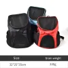 Bolsas Backpack portátil de ombro duplo dobrável Backpack de malha de gato de gato respirável para cães para cães de estimação pacote de bolsa de transporte ao ar livre