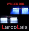 50PCS 12V 2x8 LEDカーランニングドライビングフォグデイライトライトLight DRL 8 8LED White Blue DLCL87001972370