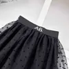 Popular kids dress sets summer child tracksuits Size 110-160 CM short sleeved T-shirt and Spotted lace short skirt 24Feb20