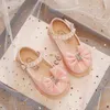 Zoete Kinderen Leren Schoenen Strik Organza Elegante Meisjes Mary Janes Drie Kleuren Lente Prinses Dans 26-36 Kids platte Schoen 240219