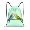 Bolsas de compras Chubby Piña Verde Mejilla Conure Mochila con cordón Deportes Bolsa de gimnasio para mujeres Hombres Parrot Bird Training Sackpack