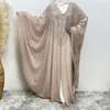 Ethnic Clothing Dubai Open Abaya Muslim Women Beads Cardigan Bat Sleeve Maxi Dress Turkey Kimono Arab Eid Party Gown Islam Jalabiya Caftan