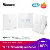 Control Itead SONOFF T2/ T3 EU/ UK/ US Wifi/RF Smart Wall Touch Switch 1/2/3 Gang Wifi Light Switches For Ewelink Alexa Google Home