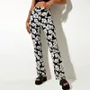 Damenhose Vintage Zebra Animal Print Lange Hose 2024 Mode Damenbekleidung Slim Fitting Flared Leg High Waist Streetwear