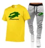 Nya mäns casual sportkläder Summer Sportwear Two-Piece T-shirt byxor Tryckta klädkärlsmän sportkläder träning